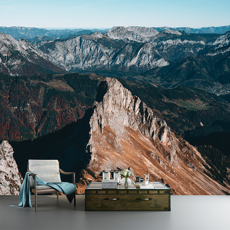 Modern Style Mountain Mural Wallpaper Moisture Resistant Bedroom Wall Art