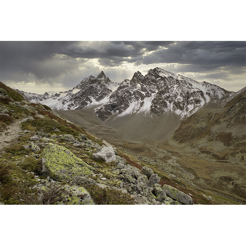 Mountain Range View Mural Wallpaper Stain-Proof Indoor Wall Art, Made to Measure