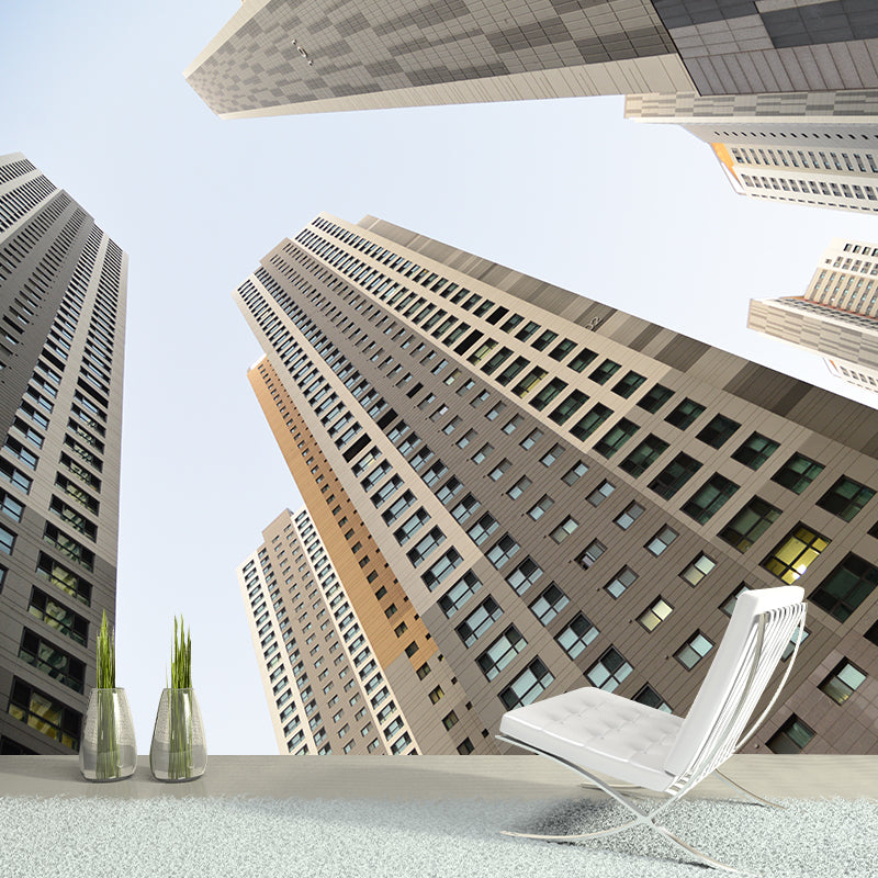 Full Size Urban Building Mural Wallpaper for Meeting Room Office Wall Decor