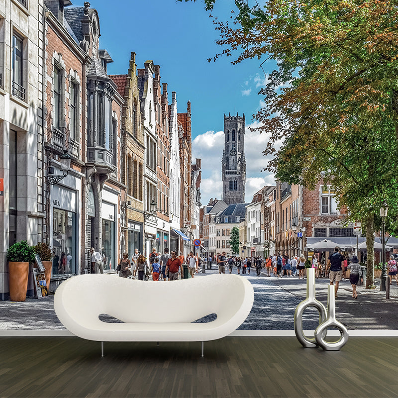 Photo City Mural Personalized Size Wall Covering for Meeting Room, Made to Measure