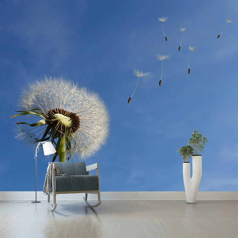 Dandelion Plant Mural Wallpaper for Living Room Decor, Custom Size Available