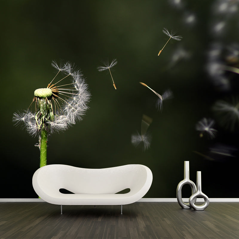 Dandelion Plant Mural Wallpaper Water-Resistant Wall Covring for Bedroom Decoration