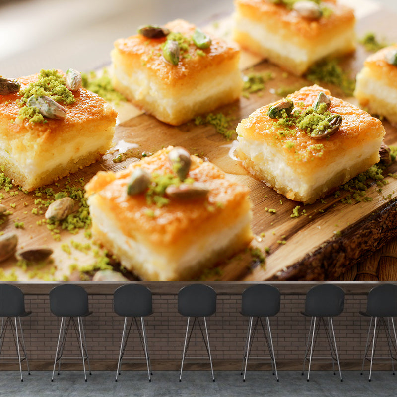 Tasty Dessert Mural Wallpaper Water-Resistant Wall Covering for Dessert Shop