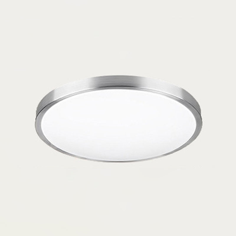 Silver Circular LED Ceiling Light in Modern Concise Style Aluminium Flush Mount with Acrylic Shade