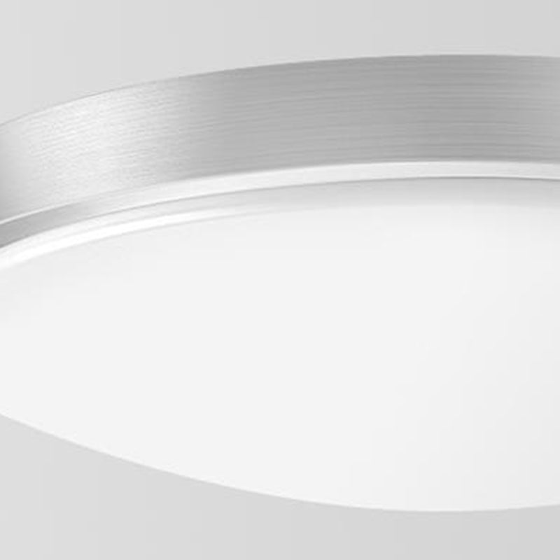 Silver Circular LED Ceiling Light in Modern Concise Style Aluminium Flush Mount with Acrylic Shade