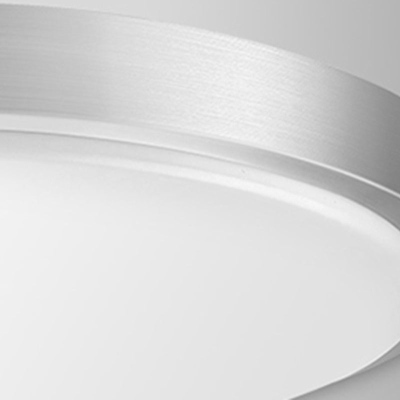 Silver Circular LED Ceiling Light in Modern Concise Style Aluminium Flush Mount with Acrylic Shade