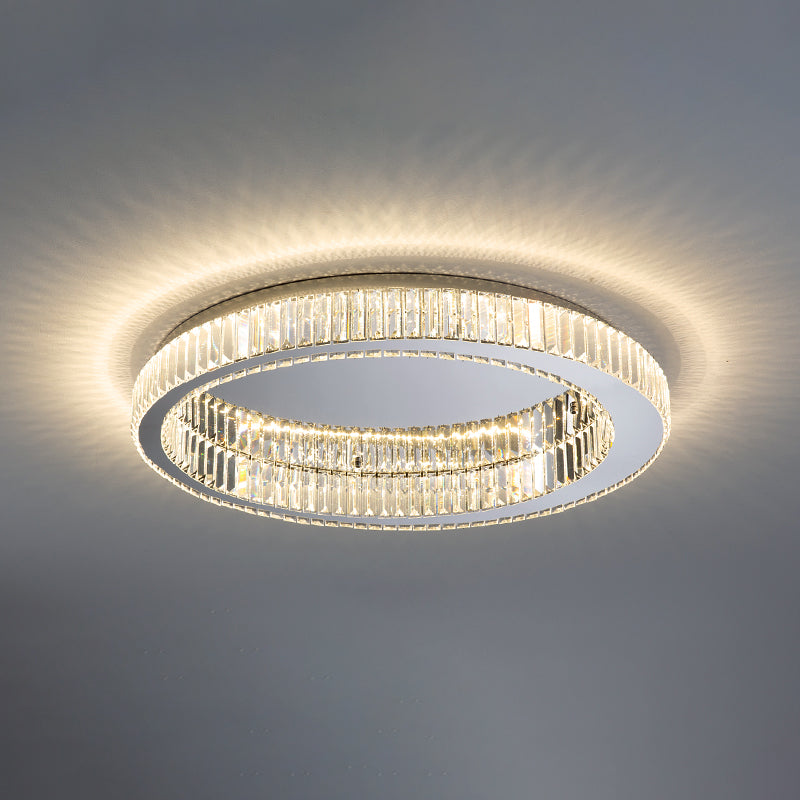 Kristalzilveren LED-inbouwlamp in moderne, modieuze stijl Ronde plafondlamp van roestvrij staal