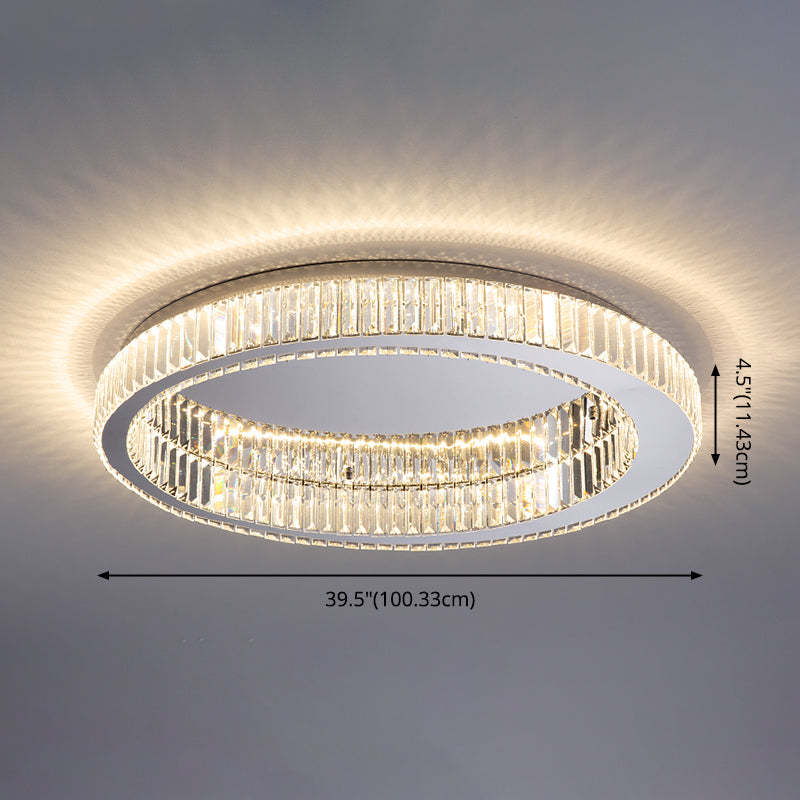 Kristalzilveren LED-inbouwlamp in moderne, modieuze stijl Ronde plafondlamp van roestvrij staal