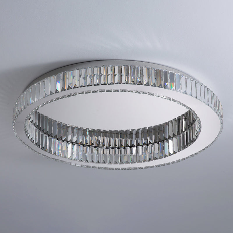 Kristalzilveren LED-inbouwlamp in moderne, modieuze stijl Ronde plafondlamp van roestvrij staal