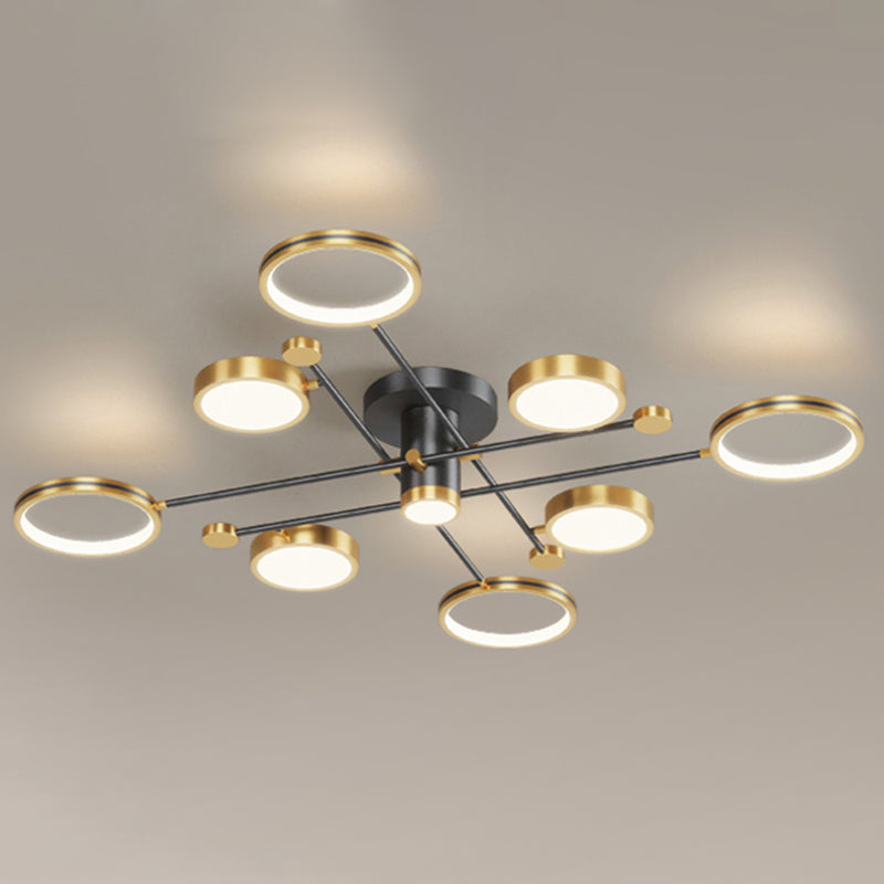 Modern Sputnik Flush Mount Ceiling Light Aluminum Living Room Flush Light