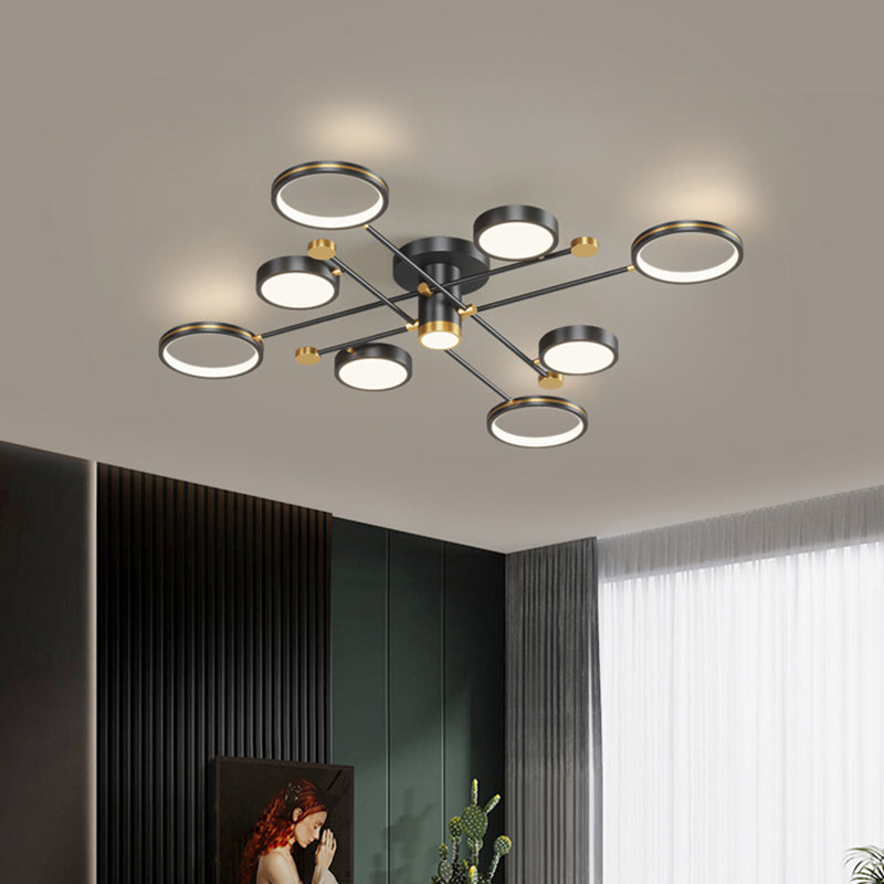 Modern Sputnik Flush Mount Ceiling Light Aluminum Living Room Flush Light