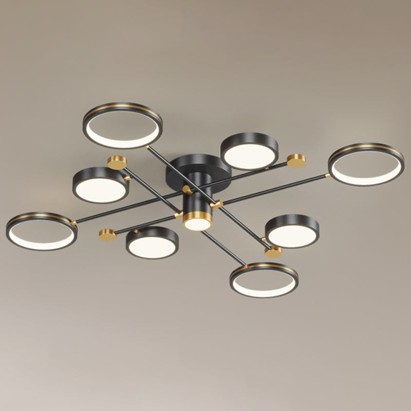 Modern Sputnik Flush Mount Ceiling Light Aluminum Living Room Flush Light