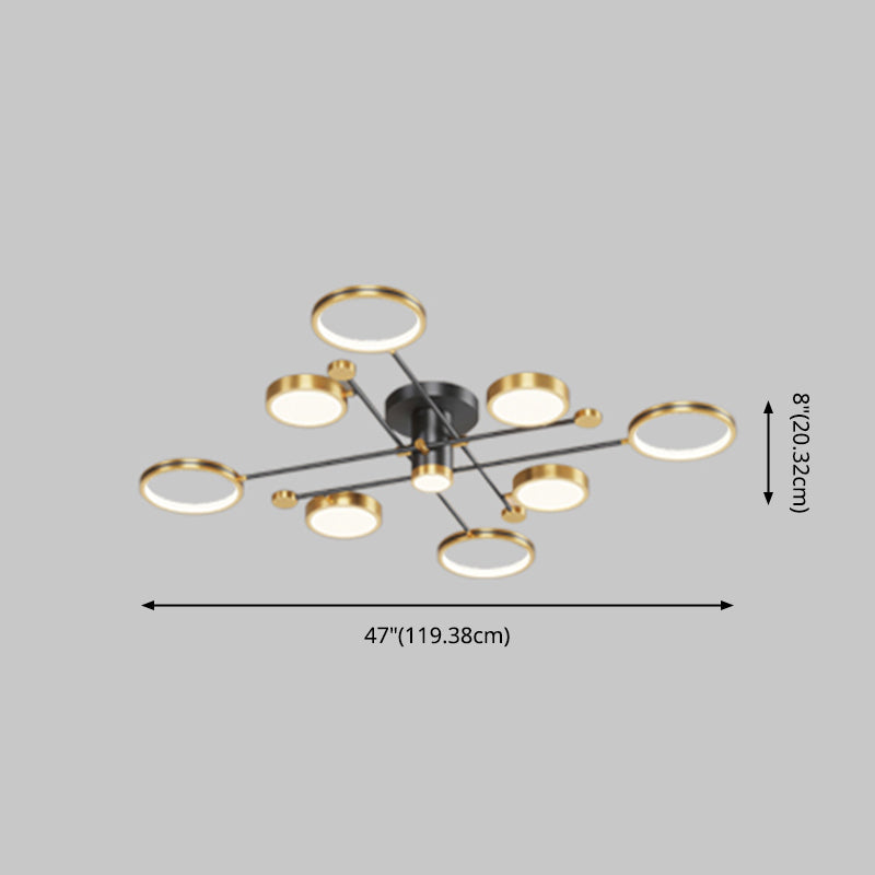 Modern Sputnik Flush Mount Ceiling Light Aluminum Living Room Flush Light