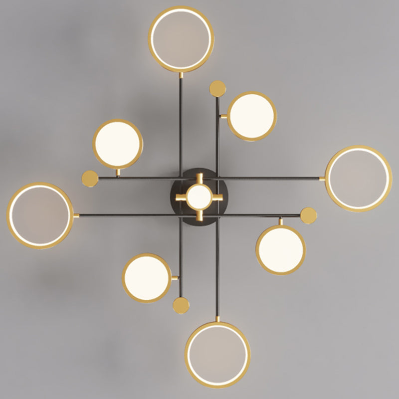 Modern Sputnik Flush Mount Ceiling Light Aluminum Living Room Flush Light