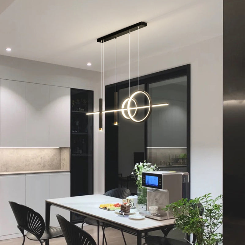 5 îlot de cuisine légère pendentif éclairage de l'île linéaire éclairage de l'île contemporaine