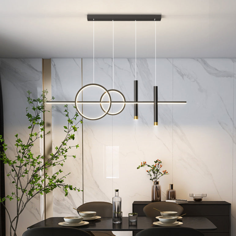 5 îlot de cuisine légère pendentif éclairage de l'île linéaire éclairage de l'île contemporaine