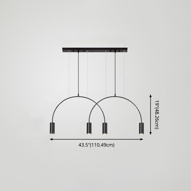 Modern Pendant Lighting for Kitchen Island Linear Island Lighting in Metal