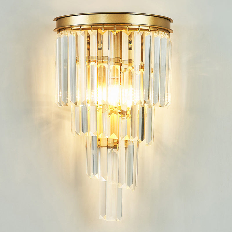Prismatic Transparent Crystal Wall Light Sconce Modern Style 1-Light Wall Mounted Lighting