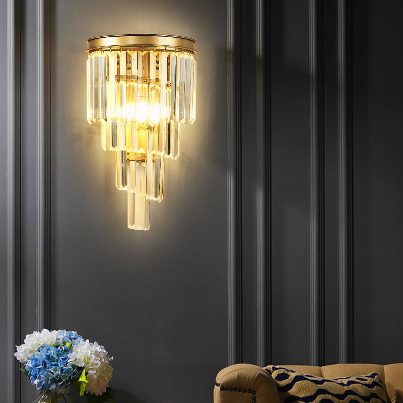 Prismatic Transparent Crystal Wall Light Sconce Modern Style 1-Light Wall Mounted Lighting