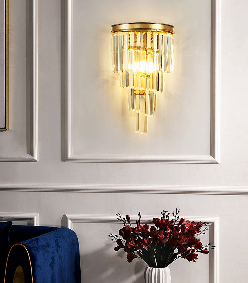 Prismatic Transparent Crystal Wall Light Sconce Modern Style 1-Light Wall Mounted Lighting