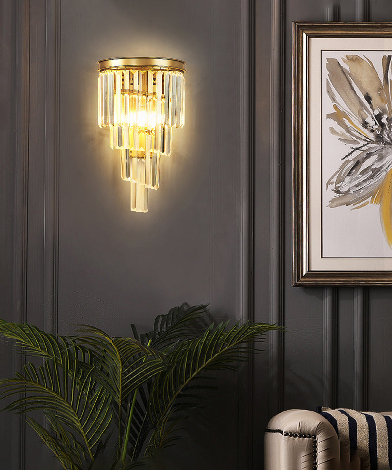 Prismatic Transparent Crystal Wall Light Sconce Modern Style 1-Light Wall Mounted Lighting