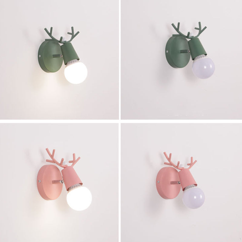 Unique Shade Wall Lighting Modern Nordic Style Metal 1 Light Sconce Light in Pink and White