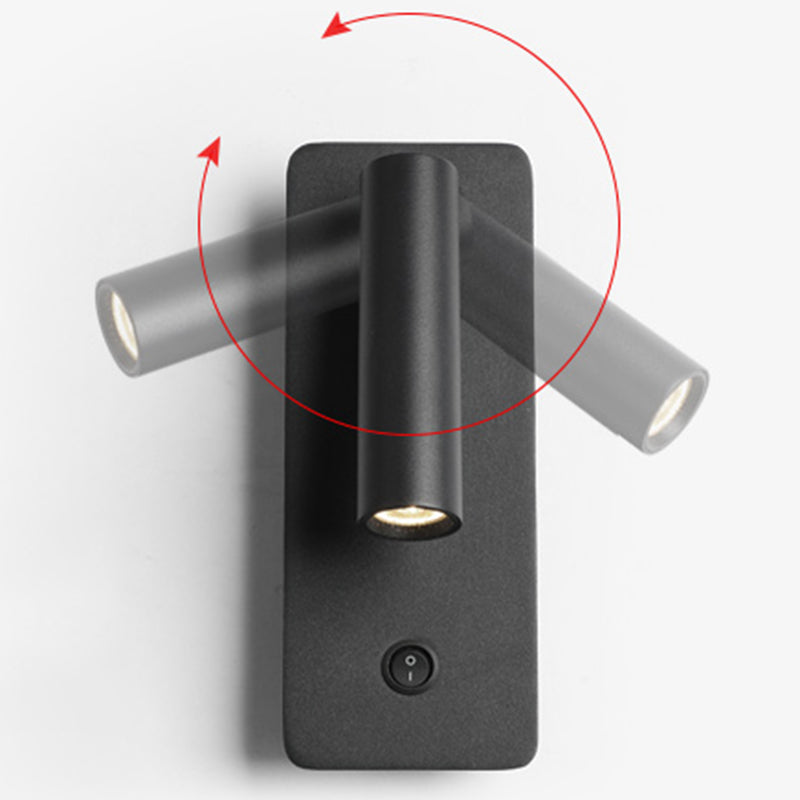 Modern Concise Rectangular LED Wall Light Aluminium Reading Wall Lamp for Bedroom