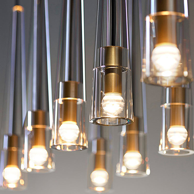 K9 Crystal Brass Wall Mount Light Fixture Teardrops 1-Light Modern Style Sconce