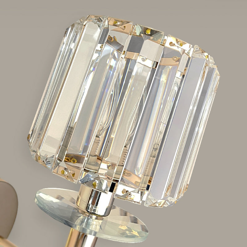 1-Light Sconce Light Fixture Modern Style Conical Clear Crystal Wall Mounted Lights in Gold