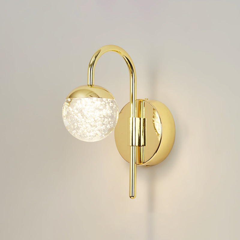Iluminación de pared de 1 luces de oro de 1 luces de estilo moderno de cristal de cristal Ideas de iluminación de pared