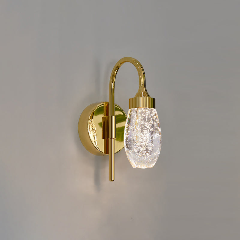 Iluminación de pared de 1 luces de oro de 1 luces de estilo moderno de cristal de cristal Ideas de iluminación de pared