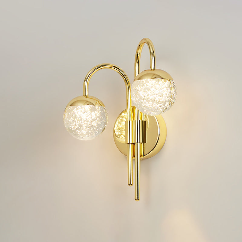 Iluminación de pared de 1 luces de oro de 1 luces de estilo moderno de cristal de cristal Ideas de iluminación de pared