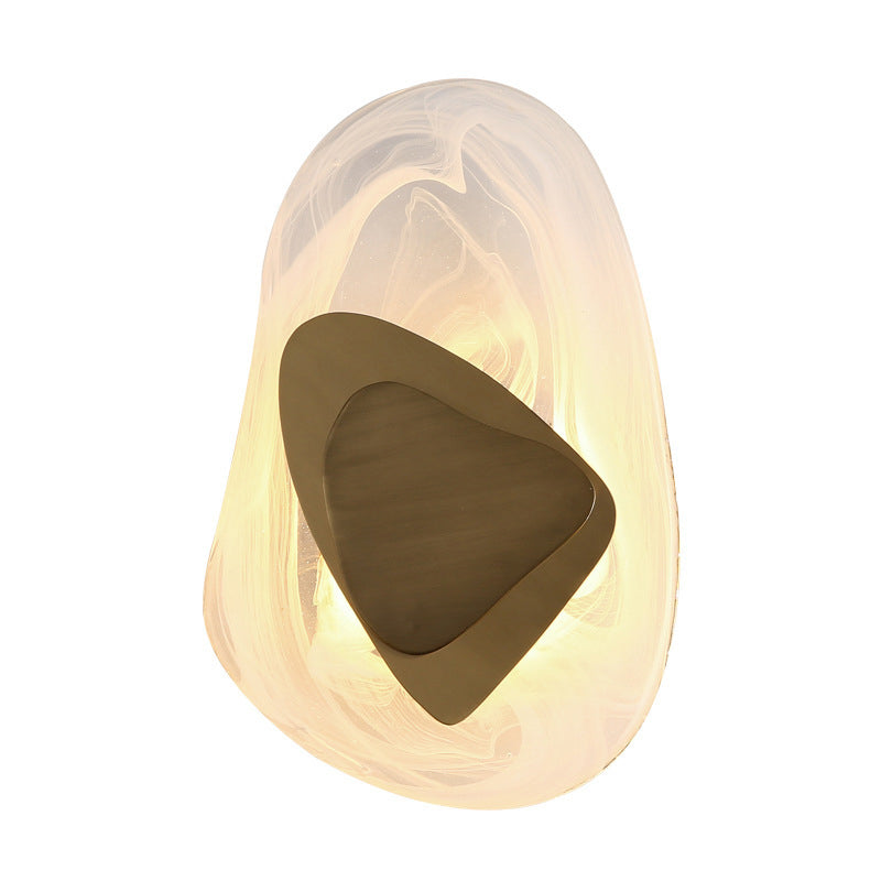 1-Light Wall Sconce Lighting Modern Style Ellipse Clear Crystal Wall Lamp in Black and Gold