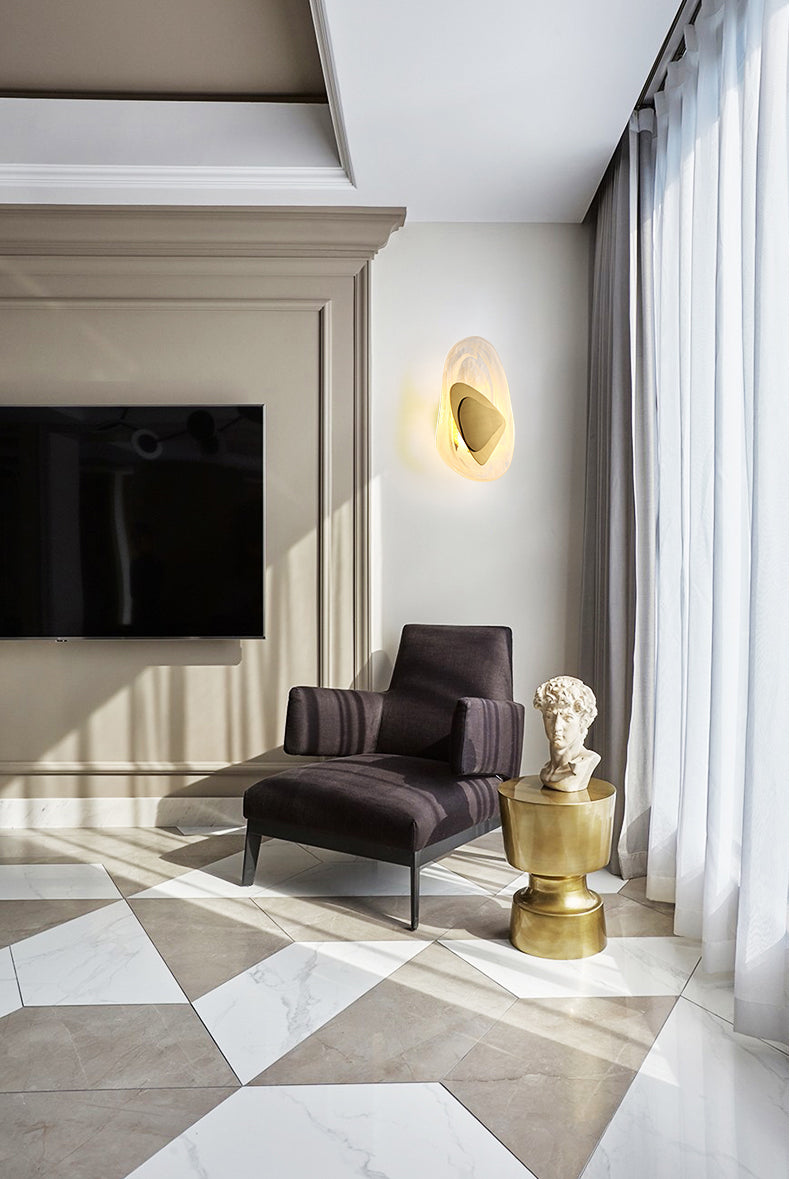 1-Light Wall Sconce Lighting Modern Style Ellipse Clear Crystal Wall Lamp in Black and Gold