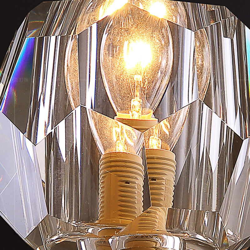 Lámpara de la plataforma de estilo moderno Cristal transparente de pared de 1 luces en oro