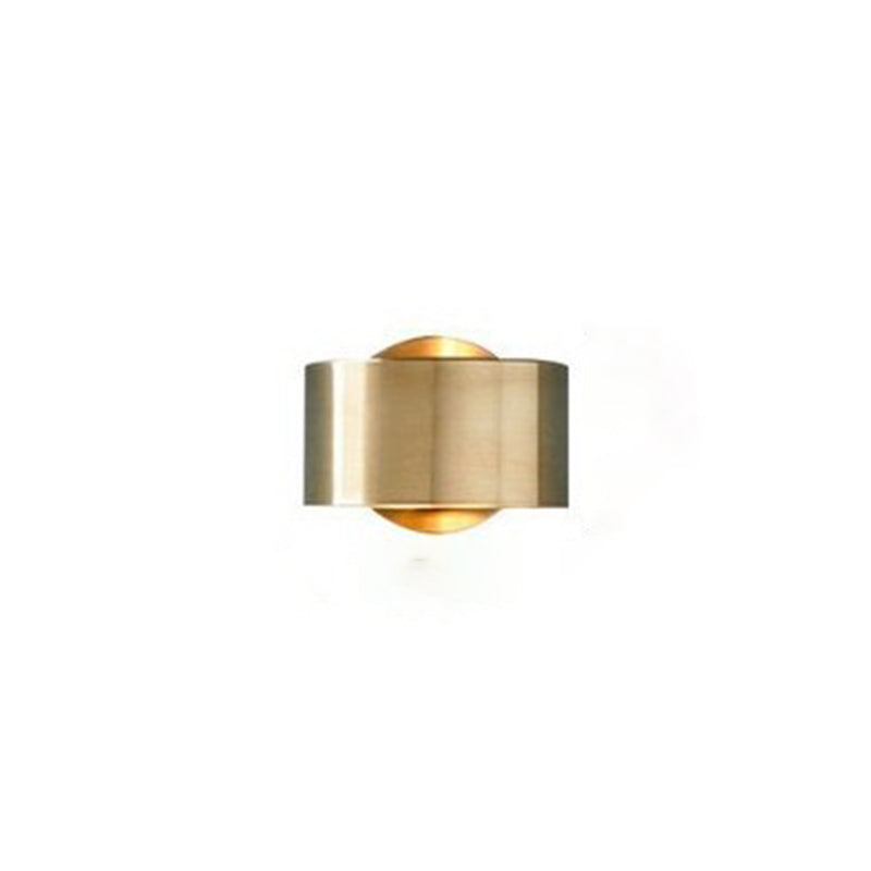 Gold Round Wall Sconce Lighting Modern Style Metallic 1-Light Wall Mount Lamp