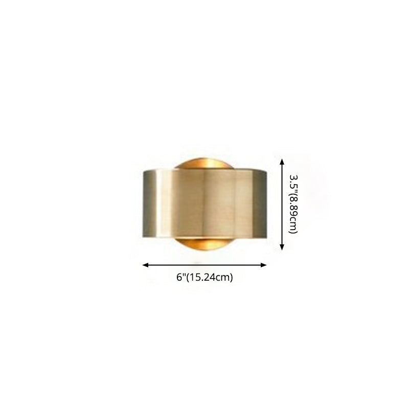 Gold Round Wall Sconce Lighting Modern Style Metallic 1-Light Wall Mount Lamp
