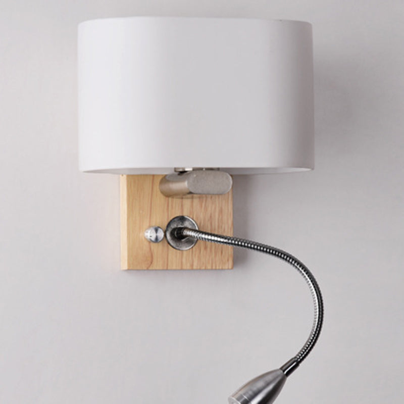 Geometric Shade Wall Lighting Modern Simple Style Wood 1 Light Sconce Light in Gold