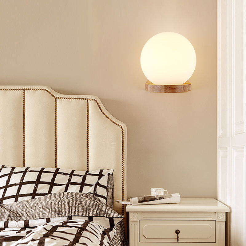 Madera de sombra geométrica luces de pared moderna simple 1 cabeza de montaje de pared de la pared en blanco