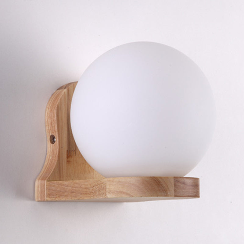 Madera de sombra geométrica luces de pared moderna simple 1 cabeza de montaje de pared de la pared en blanco