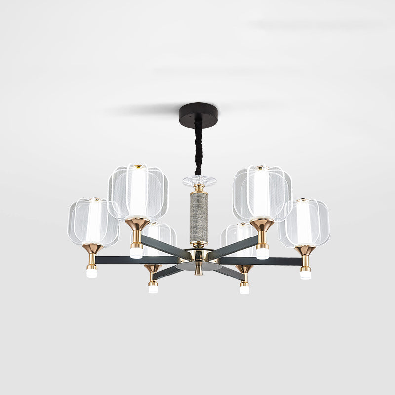 Contemporary Metal Hanging Light Fixtures Sputnik Chandelier for Living Room