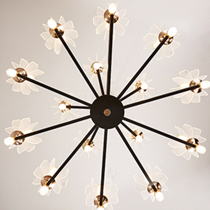 Contemporary Metal Hanging Light Fixtures Sputnik Chandelier for Living Room