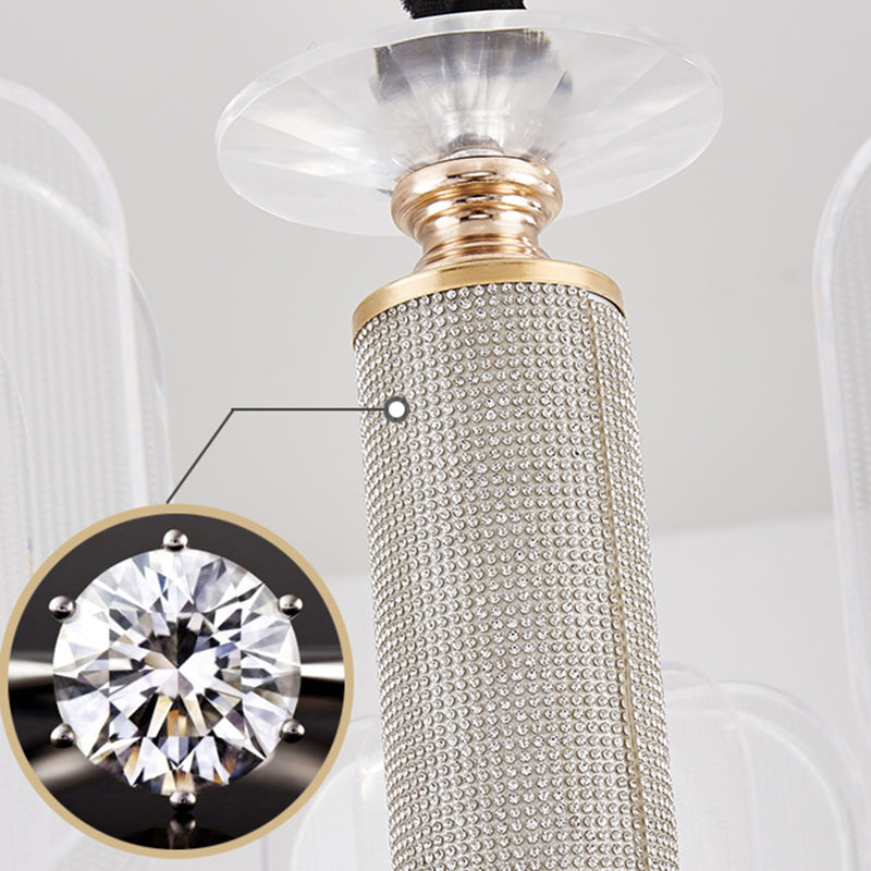 Contemporary Metal Hanging Light Fixtures Sputnik Chandelier for Living Room