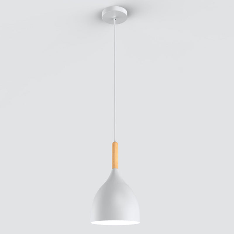 Modern Concise Macaron Pendant Light Aluminium Dome Hanging Lamp for Dining Room