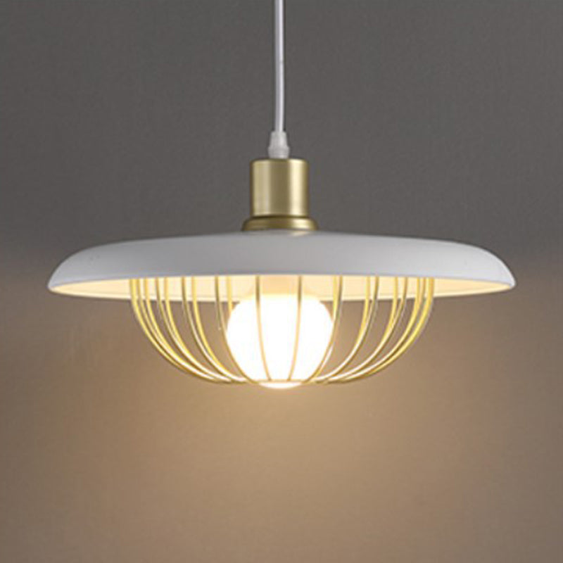 Style minimaliste moderne en cage suspendu suspension en métal 1 éclairage pendentif léger