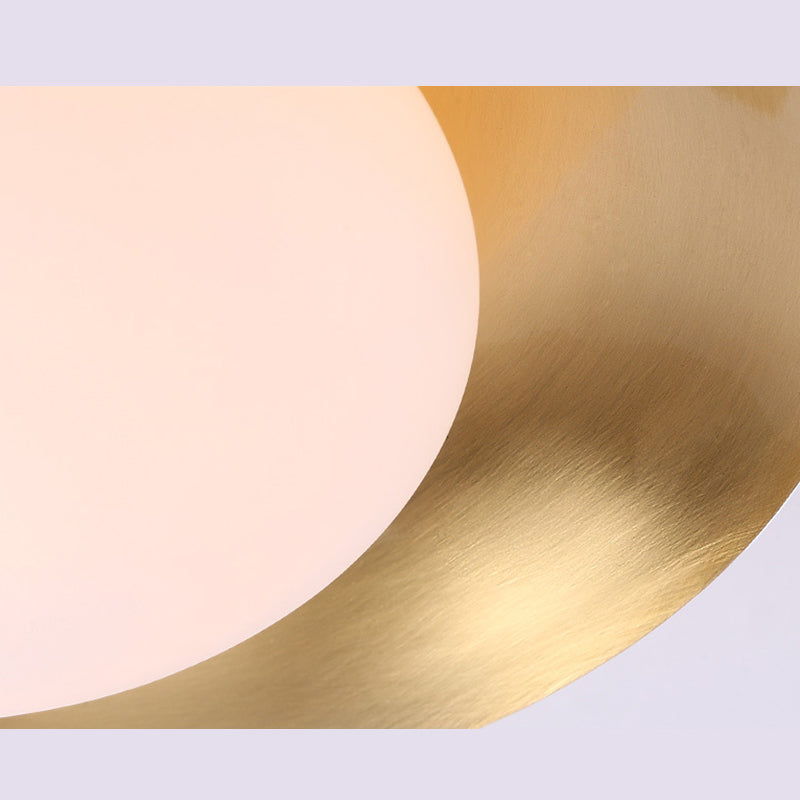 Modern Minimalist Style Flat Hanging Light Fixtures 1 Light Ceiling Pendant Light with Glass Shade