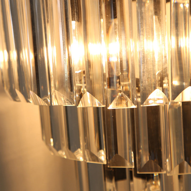 Moderne Stil abgestufte Wandleuchte klarer Kristall 1-Licht-Wandmontage Licht in Schwarz und Gold