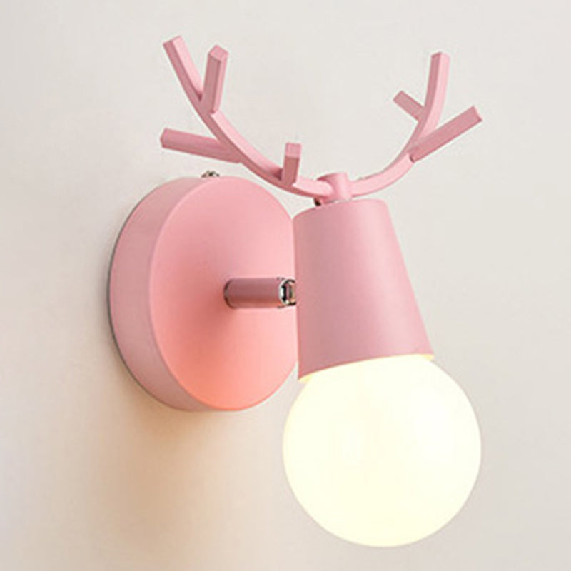 Modern Nordic Macarons Style Unique Shade Wall Sconce Metal 1 Light Sconces in Black and White