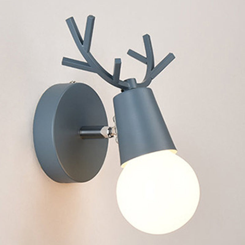 Modern Nordic Macarons Style Unique Shade Wall Sconce Metal 1 Light Sconces in Black and White