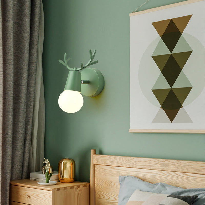 Modern Nordic Macarons Style Unique Shade Wall Sconce Metal 1 Light Sconces in Black and White